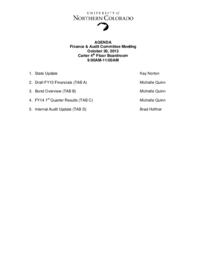 2013-10-30 - Board of Trustees Audit/Finance Committee meeting agenda and supporting documents
