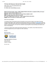 Email from Office of Human Resources to UNC faculty, March 26, 2020