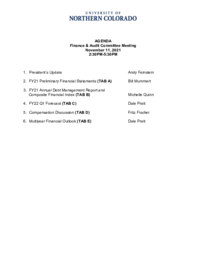 2021-11-11 Board of Trustees Finance and Audit Committee Meeting agenda and supporting documents