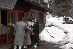 Frederick Tiller, Sally Barton, and Mary Anne Bokan, Ryuzu Falls, Nikko, Japan, March 1958