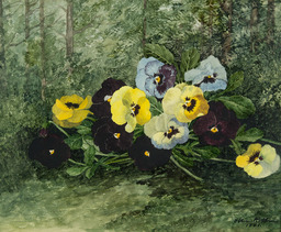 Pansies by Elaine Robbins, 1881