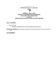 2016-05-11 - Board of Trustees Special Meeting agenda