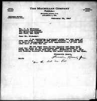 1947-02-10 Letter from Lucien Harris, Jr. to James A. Michener
