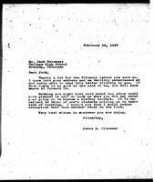 1947-02-18 Letter from James A. Michener to Jack Barsness