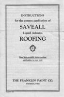 Saveall Liquid Asbestos Roofing instruction manual