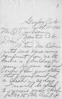 Letter from E. L. Holland to O. T. Jackson, October 11, 1933