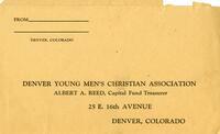 Denver Young Men's Christian Association pledge form and envelope, 1933