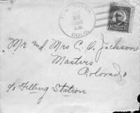 Card and envelope from Joe and Jack Elliott to Mr. and Mrs. O. T. Jackson, December 23, 1936