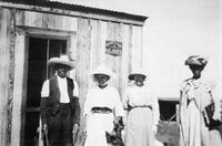 Dr. W.A. Jones with Mrs. Hicks, Mrs. Rothwell, and Mrs. Muse, Dearfield, Colorado, ca. 1910s or 20s