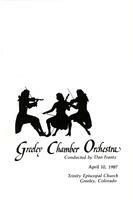 1987-04-10 - Program, Greeley Chamber Orchestra performance