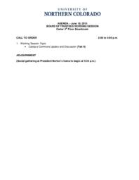 2015-06-18 - Board of Trustees working session agenda, and supporting documents.