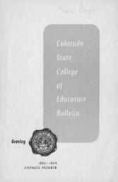 1953 - Colorado State College of Education bulletin, series 53, number 9