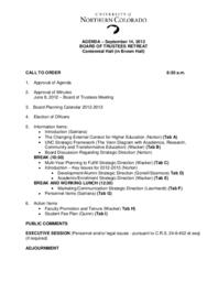 2012-09-14 - Board of Trustees retreat agenda, minutes, and supporting documents