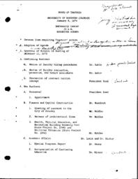 1974-01-09 - Board of Trustees meeting agenda and minutes