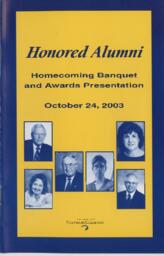 2003 UNC Honored Alumni homecoming banquet and awards presentation program