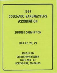 1998, Program for Colorado Bandmasters Association Summer Convention