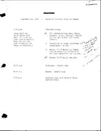 1973-09-22 – Board of Trustees Visit to Campus agenda and supporting documents
