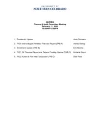 2021-02-11 - Board of Trustees Finance and Audit Committee meeting and supporting documents