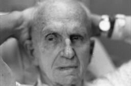 James A. Michener in an Austin, TX hospital, 1993 