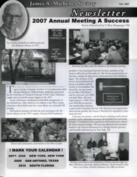 2007 James A. Michener Society Newsletter (Fall)