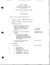 1974-03-13 - Board of Trustees meeting agenda and minutes