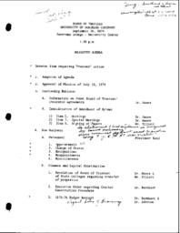 1974-09-26 - Board of Trustees meeting agenda and minutes