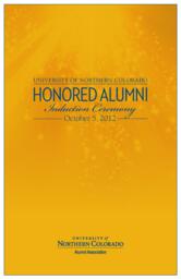 2012 UNC Honored Alumni induction ceremony program 