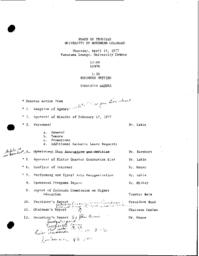 1977-04-14 - Board of Trustees meeting agenda and minutes