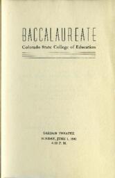 1941-06-01 Commencement Program, Baccalaureate