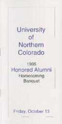 1995 UNC Honored Alumni awards ceremony and homecoming banquet program