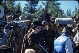 "Gentleman" John Kings, film crew, and extras, Estes Park, Colorado, 1978