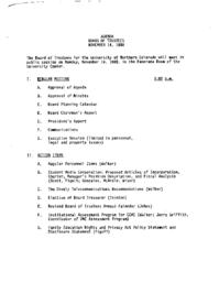 1988-11-14 - Board of Trustees meeting agenda, minutes, and supporting documents