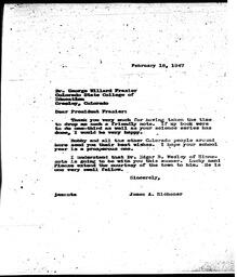 1947-02-18 Letter from James A. Michener to George Willard Frasier