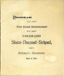 1891-06-04 Commencement Program, First Annual Commencement