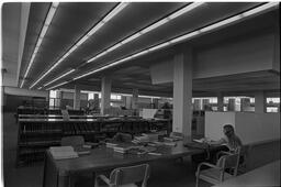 Reference department in the James A. Michener Library, ca. 1970s