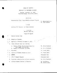 1975-09-16 - Board of Trustees meeting agenda and minutes