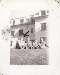 WWII16AAFWTTC Al Martin and classmates outside the dorms