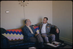 "Mr. Yarrington" speaks with James A. Michener in Sterling, Colorado