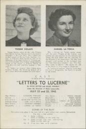 Program for Letters to Lucerne