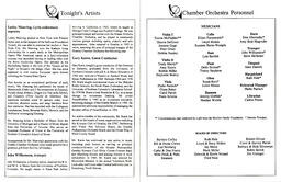 Program, Greeley Chamber Orchestra performance, February 6, 1998 (page5&6)