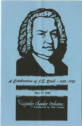 Program, "A Celebration of J.S. Bach," May 17, 1985 (front)