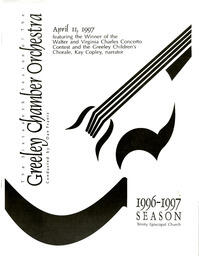 Program, Greeley Chamber Orchestra performance, April 11, 1997 (front)