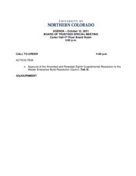 2021-10-12 - Board of Trustees Special Meeting agenda and supporting documents