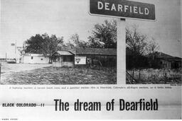 Photo of abandoned Dearfield buildings from unknown publication, ca. 1960s or 70s?