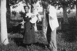 Hezekiah Jackson and woman with child, Dearfield, Colorado, ca. 1910s or 20s