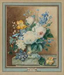 Bouquet of Peonies, Lilies, Petunias, Daffodils and Other Wildflowers by Gerardina Jacoba van de Sande Bakhuyzen, 1878