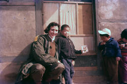 Mary Anne Bokan Sagraves and Orphan, 36th Engineer Orphanage, South Korea, February 1958