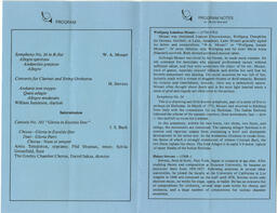 Program, "A Celebration of J.S. Bach," May 17, 1985 (page1&2)