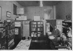 O.T. Jackson's brother and wife (?) in a Cleveland, Ohio bookstore, ca. 1890s