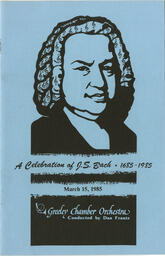 Program, "A Celebration of J.S. Bach," March 15, 1985 (front)